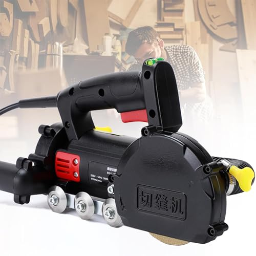 Rascador de Juntas Eléctrico 900W, Máquina de Limpieza de Azulejos con Extracción de Polvo Integrada, 11000RPM con Rodillos de Acero Inox y Nivel de Burbuja para Renovación de Suelos