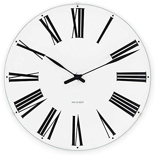 Arne Jacobsen Wanduhr Ø21 cm Roman Originaldesign aus Aluminium, Weiss