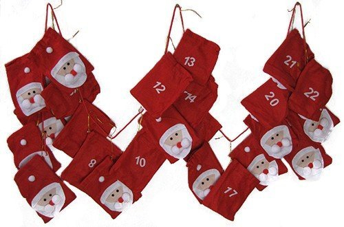 Adventskalender aus Filz Weihnachtsmann 2,4 m zum hängen Links nach rechts
