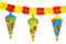 Folat 61316 - Banner / Girlande Schulanfang - Schultüte - ca. 4 m Lang - ca. 25 cm Hoch - 12 Stk.