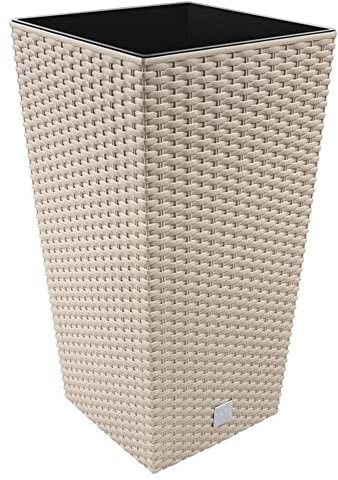 Maceta Rato de 7,2 litros con inserto 17 x 17 x 32,4 cm en color mocca
