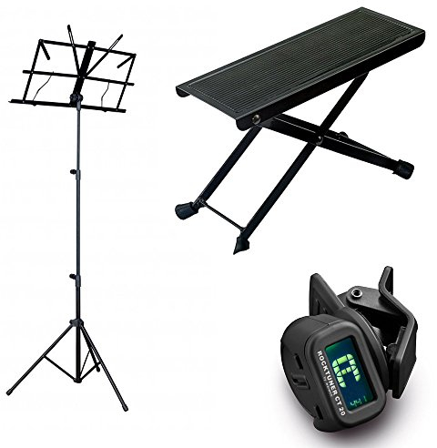 Zoundhouse Einsteiger-Bundle (39: Fußbank + Notenständer + Clip-On Tuner/schwarz)