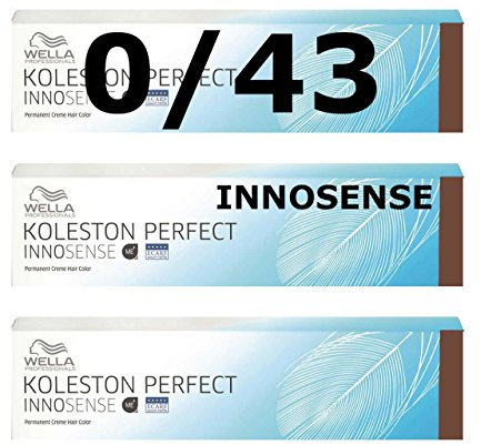 3 x WELLA innosense 0/43 Rojo de oro koleston Color Reduce alergias ACN-60ml
