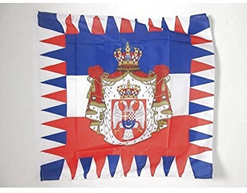 AZ FLAG - Drapeau Etendard royal de Yougoslavie 1918-1945 - 90x90 cm - Drapeau Roi Yougoslave 100% Polyester Avec Fourreau et Cordelette - Pavillon 80 g