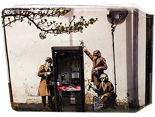(80+ Designs) Bus Pass Wallet Credit Travel Rail Ticket Card Holder for Oyster Zip Business ID Card - Bifold - Party Bag Gift School Leaver (Banksy Spy)