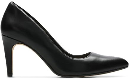 Clarks Women's Laina Rae Closed Toe Pumps, Black Black Leather, 5 UK