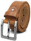 ROYALZ 'Oakland' Antik Vintage Ledergürtel Herren Büffel-Leder aus robusten 4mm Voll-Leder Dornenschließe, Größe:Bundweite 115 cm = Gesamtlänge 130 cm, Farbe:Braun - Schnalle gebürstet