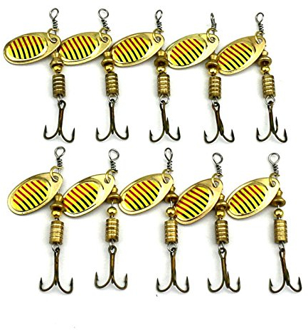 LENPABY 10 pz Cucchiai Kit Pesca/Trota Spinner Kit/5.7 CM Spinnerbaits3.2G attrezzi da pesca all'ingrosso