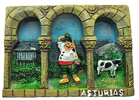 Asturias España Refrigerador Imán 3D Viaje Sticker Recuerdos Colección, Decoración Hogar y Cocina, España Nevera Imán de China