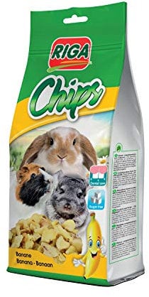 RIGA - Chips De Banane Séchée - Friandise Naturelle pour Rongeurs - Riche en Vitamines Et Minéraux - sans Additifs - Idéale pour l’Usure des Dents - 50G