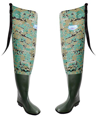 Tubayia 1 Paar Wasserdicht Gummistiefel Angeln Hüftstiefel mit Verstellbares Gurtband für Damen Herren