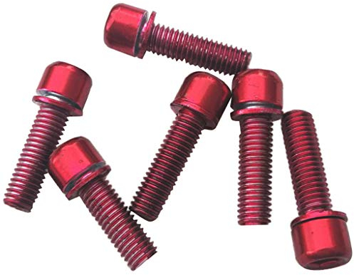 Perfeclan 6pcs M5 x 18 mm Vorbau Schrauben für Mountainbike Rennrad Fahrrad - Rot