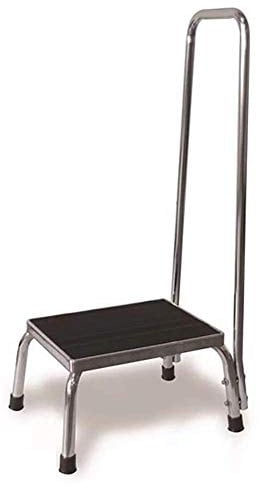 LMEIL Tritthocker mit Griff für Erwachsene und Senioren, Hochbett-Hochleistungs-Metall-Tritthocker, Alter Tritthocker, Tragbarer Tritthocker