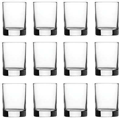 Vicrila Merlot 12-Pack Clear Tempered Glass Short Round Tumbler Set, 177ml/17.7cl, Perfect for Cocktail Parties and Home Use