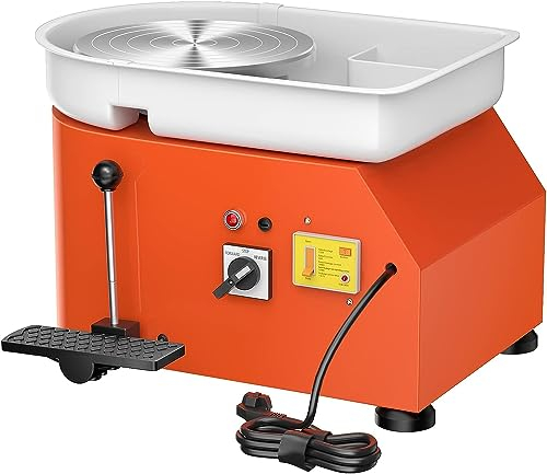 S SMAUTOP tornio per Ceramica,25CM 350W Pottery Wheel,modellatura Adatto per operazioni in Ceramica al Coperto, insegnamento a Scuola, Regali di Festa,con 8 Utensili da Intaglio in plastica