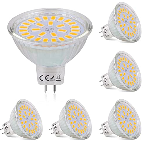 AIMHEIM LED Strahler GU5.3 MR16 Warmweiß 2700K 450 Lumen, Lampen GU5.3 LED 4W Ersetzt 40W, Gu5.3 Led Warmweiß 12V, 120° Abstrahlwinkel, Nicht Dimmbar, 6 Stück