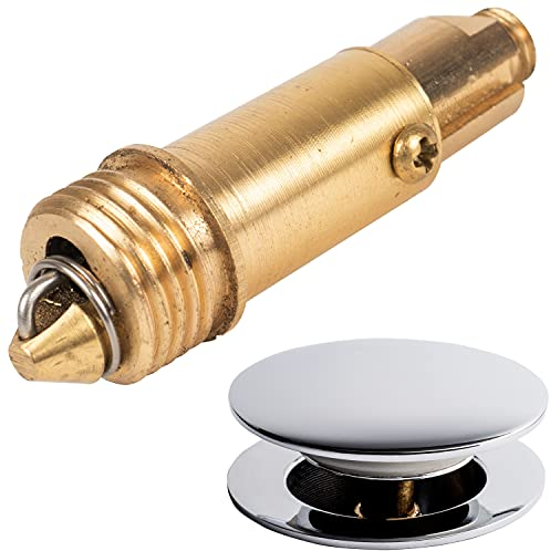 Espiga de recambio para el desagüe pop up, 1 pieza, H 58 mm x 28 mm tornillo de latón, con muelle fuerte, tornillo de recambio tapón pop up, pieza de recambio para la válvula de desagüe POP UP pop-up