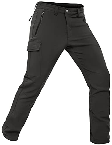 Vzteek Skihose Herren Thermohose Schneehose：Wasserdicht Gefüttert Winterhose Softshellhose für Winter & Snowboard(Kohlengrau, L)