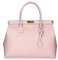 Chicca Borse Borsa Donna a Mano Pelle con Tracolla Bauletto (D13 Rosa)