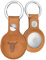 TORRO AirTag-Schlüsselanhänger - echtes leder airtag anhänger mit gebürstetem metallring (Hellbraun)