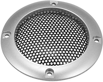X AUTOHAUX 2 Car Speaker Grille Cover Mesh Trims Round Grille Silver Tone
