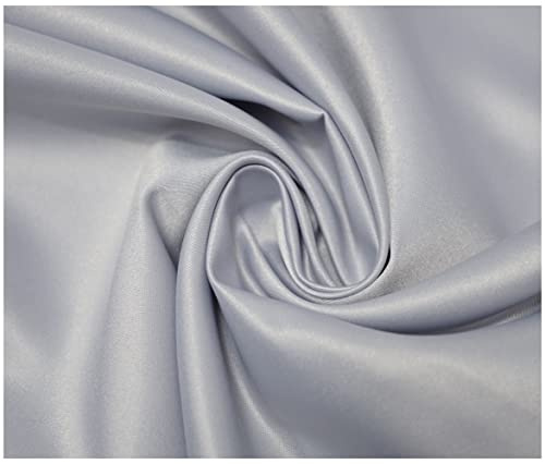 Matte Duchess Bridal Satin Polyester Fabric for Dressmaking Wedding Crafts Quilting Sewing 150cm Wide (5 Metre (500 x 150cm), Eggshell)
