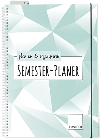 TimeTEX Semester-Planer A5 mit Ringbindung - Neutrales Kalendarium für 13 Monate - Kalender - 10509