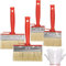 WAIZHIUA 4Pcs Fence Paint Brush Set - 4 Sizes with Gloves, Decking Paint Brush for Garden, Shed, Painting, Fence, Walls, Door, Wood, Timber, Floor