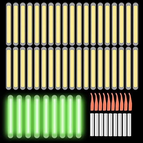50 Stück Knicklichter Angeln, Angeln Leuchtstäbe, 4,5 * 37mm Float Glow Stick Nachtfischen Grün Fluoreszierendes Licht Angeln Leuchtstäbe, Knicklicht für Angelruten, Nachtlicht Knicklicht Angeln
