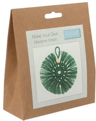 Trimits Make Your Own Macramé Decoration Kit, Festive Green Wreath