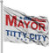 Mayor of Titty Stadtflagge, 90 x 150 cm, Polyester-Flagge, Banner, Brüderlichkeiten, Partys, Wohnheim, Raumdekoration, Banner für Party