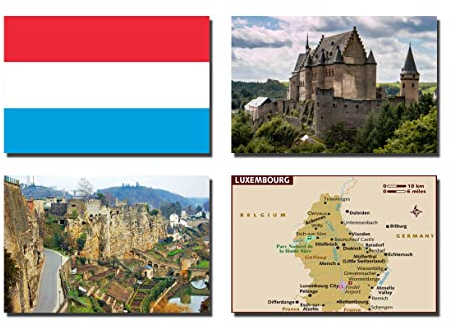 Luxemburg-Kühlschrankmagnete, 4 Stück