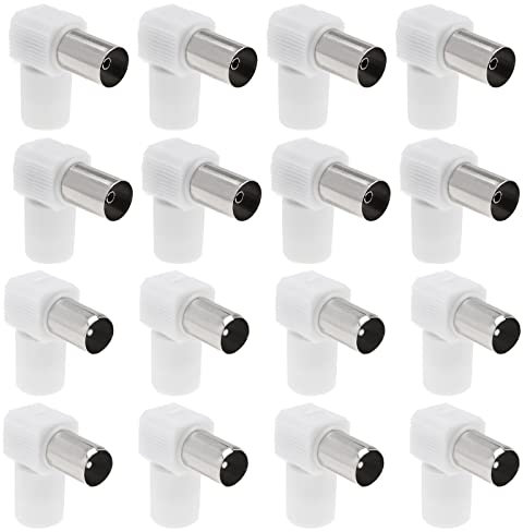 ECSiNG 16pcs 90° Angle Prise d'antenne Coaxiale TV Connecteur d'antenne TV Couplage Coaxial Connecteur Coaxial RF Adaptateur Accessoires Électroniques