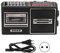 Retro Boombox Kassettenspieler, AM/FM Radio, Stereo, Vintage Kassettenrekorder, Kassette mit Lautsprecher und Kopfhöreranschluss, Stereo Soundsystem für ältere Kinder, Full Band(EU-Silber)