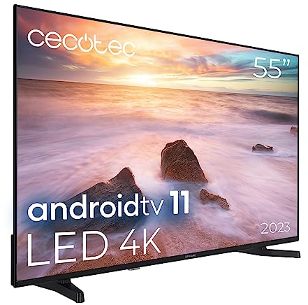 Cecotec Fernseher LED 55 Smart TV A2 Series ALU20055. 4K UHD, Android 11, Frameless, MEMC, Dolby Vision y Dolby Atmos, HDR10, 2 Lautsprecher de 10W, Modell 2023