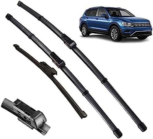 para VW, para Tiguan MK2 2017 2018 2019 2020 limpiaparabrisas LHD Juego de escobillas limpiaparabrisas Delanteras y traseras Parabrisas Ventana 26 + 21 + 14 limpiaparabrisas