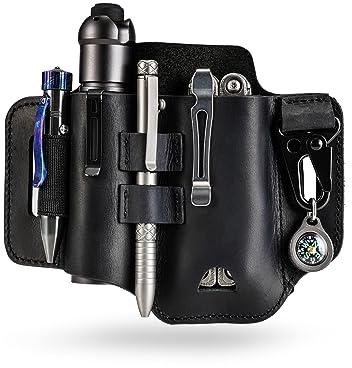 Sayram ST1/ST2 Multitool Leather Sheath with Key Holder, EDC Belt Organizer Knife Sheath for Leatherman Tools, Flashlight, EDC Pocket Organizer for Men
