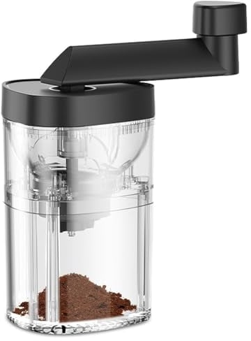 Povxlum Manual Coffee Grinder, Cone Mill Suitable for Coffee Beans and Spices, Adjustable Espresso Grinder 25G Hopper Easy to Use