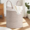 ZLPBAO XXL Wäschekorb Geflochten aus Baumwolle mit Henkel, 40L Wäschesammler Laundry Basket Aufbewahrungskorb Wäschekörbe Korb Geflochten für Wäschekammer, Kinderzimmer, Wohnzimmer Bad