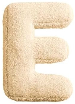 Mealini BUCHSTABENKISSEN - Buchstabe E, wollweiß, ca 19 x 27 cm, Buntes Kissen Alphabet für Namen
