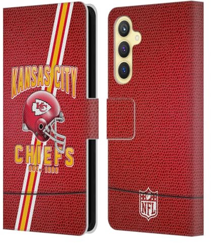 Head Case Designs Offizielle NFL Football Streifen Kansas City Chiefs Logo Art Leder Brieftaschen Handyhülle Hülle Huelle kompatibel mit Samsung Galaxy S23 FE 5G