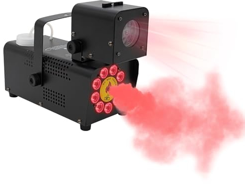 9 * 3W RGB Nebelmaschine,LED-Projektor Licht Rauchmaschine 9 Farben und 6 Grafikplatten,Effektmaschinen Mit Funkfernbedienung