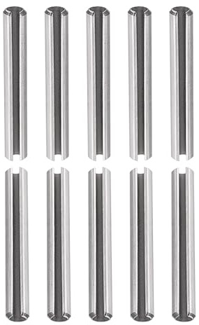 DTGN 3mmx30mm(DxL) Slotted Spring Pin - 20Pack - Good for Home Machine Fastener - 304 Stainless Steel Spring Dowel Tension Roll Pin - Silver