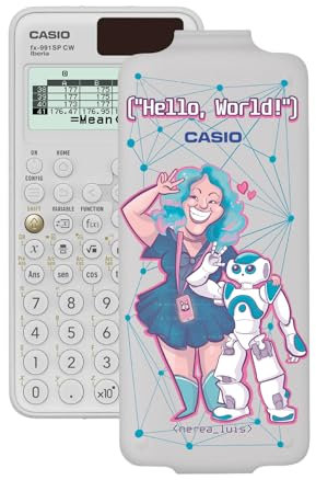 Casio FX-991SP CW, Calculadora Científica con Nerea Luís ilustrada por Ana Belén Rivero, Recomendada para el Currículo Español y Portugués, 5 Idiomas, más de 560 Funciones, Solar, Color Blanco