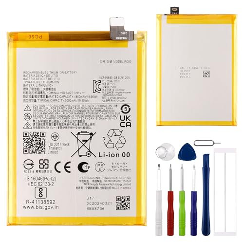 E-yiiviil Batteria di ricambio PC50 compatibile con Moto G14 PAYF0010IN con attrezzi