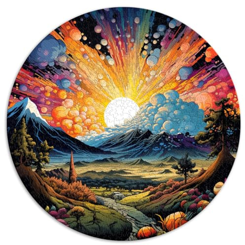 Puzzle 1000 Teile, Neuseeland, farbenfrohes, kreatives, rundes Puzzle, für Erwachsene und Familien, Papppuzzle, Spielzeug, Denkspiel. Größe: 67,5 x 67,5 cm