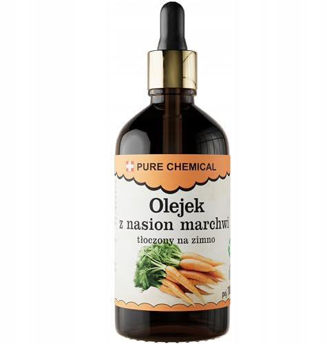 PURE CHEMICAL - Karottenöl - Karottensamenöl - Unraffiniert - Kalt gepresstes Öl - 100% Rein - Natürlicher Bronzer - Befeuchtet - Verjüngt die Haut - Haarreparatur (100ml)