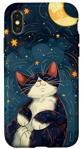 Black and white cat phone Case for iPhone X/XS