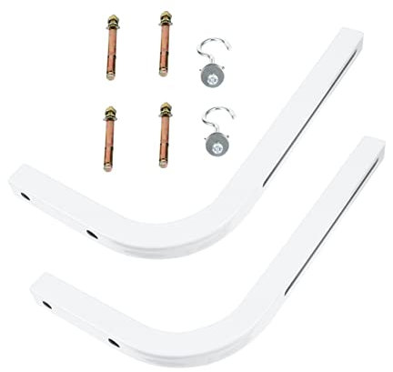 HOMOCONO Universal Projector Screen Holder Metal Projector Screen Mount Hook White 2pcs Self-locking Ceiling Mount Support