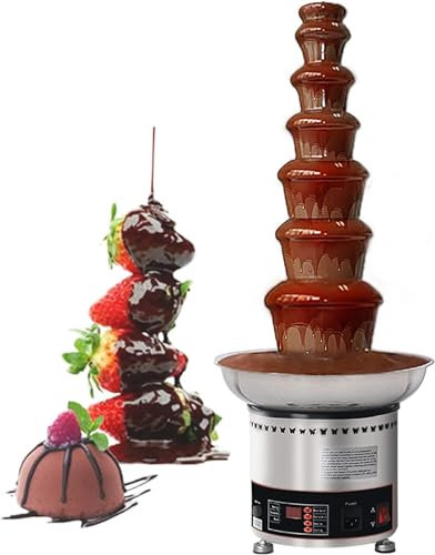 LABLADUO Chocolate Fountain, 7 Tiers Electric Melting Machine Chocolate Fondue Fountain 304 Stainless Steel Material Perfect for Cheese, BBQ Sauce, Ranch, Liqueuers, 282 Pound Capacity